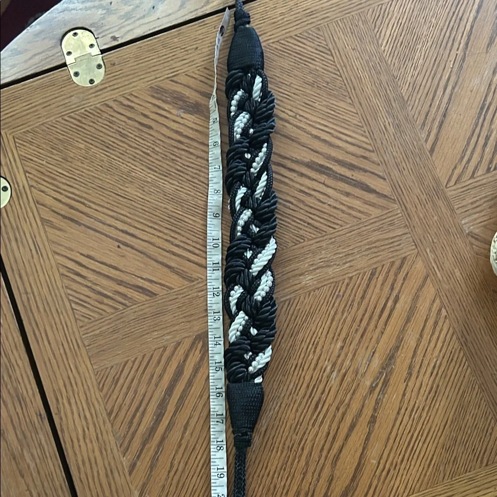 Vintage Braided Black and White Cord Rope Belt